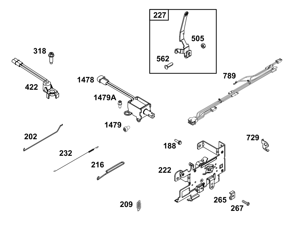 Controls Group Diagram and Parts List for 33S777-0004-G1 200000 - 399999 Briggs and Stratton Engine